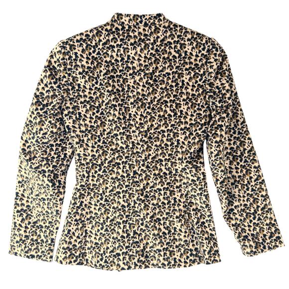 Like New! Rebecca Taylor Leopard Print Velveteen Jacket in Caramel Combo Size 2 - Picture 12 of 15